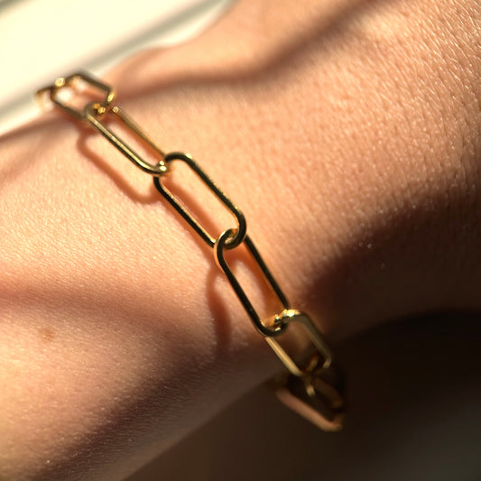 Gold Plated Paperclip Bracelet